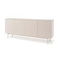 KOMMODE Soft mit 4 Türen und geriffelten Fronten, Kaschmir - Kaschmir, Holzwerkstoff/Metall (200/83/38cm) - Beautysofa