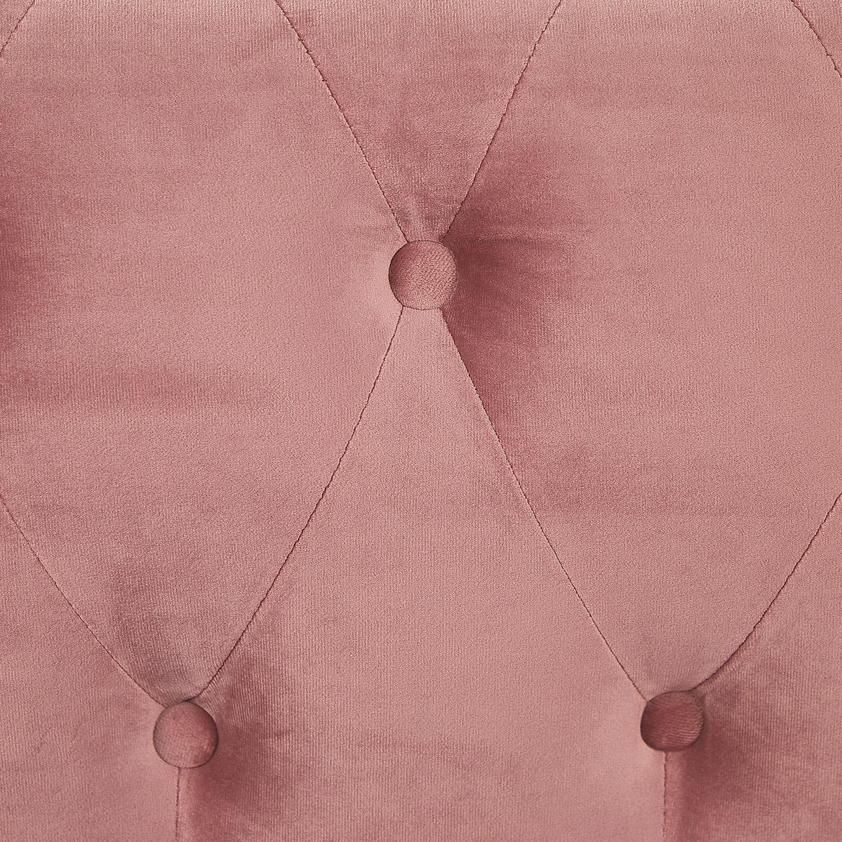 SESSEL Samtstoff rosa Rautenmuster Chesterfield - Pink, Textil (110/70/75cm) - Beliani