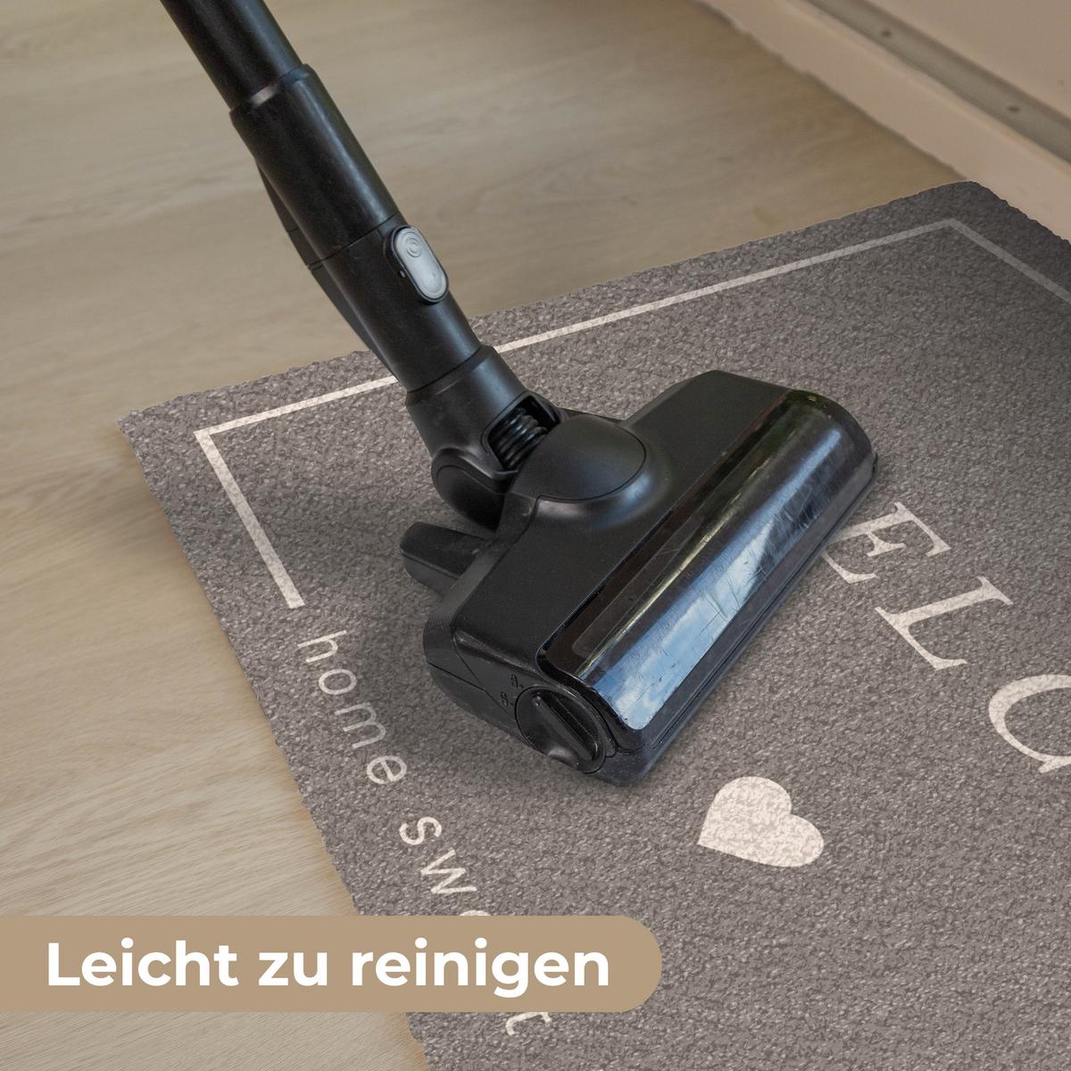 FUSSMATTE Willkommen - Braun Schmutzfänger 90x60 cm - Taupe, Kunststoff (90/0.4cm) - MuchoWow
