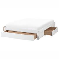 BETT 160/200 cm Dunkelbraun Giat - Dunkelbraun/Weiß, Holz (160/200cm) - Beliani
