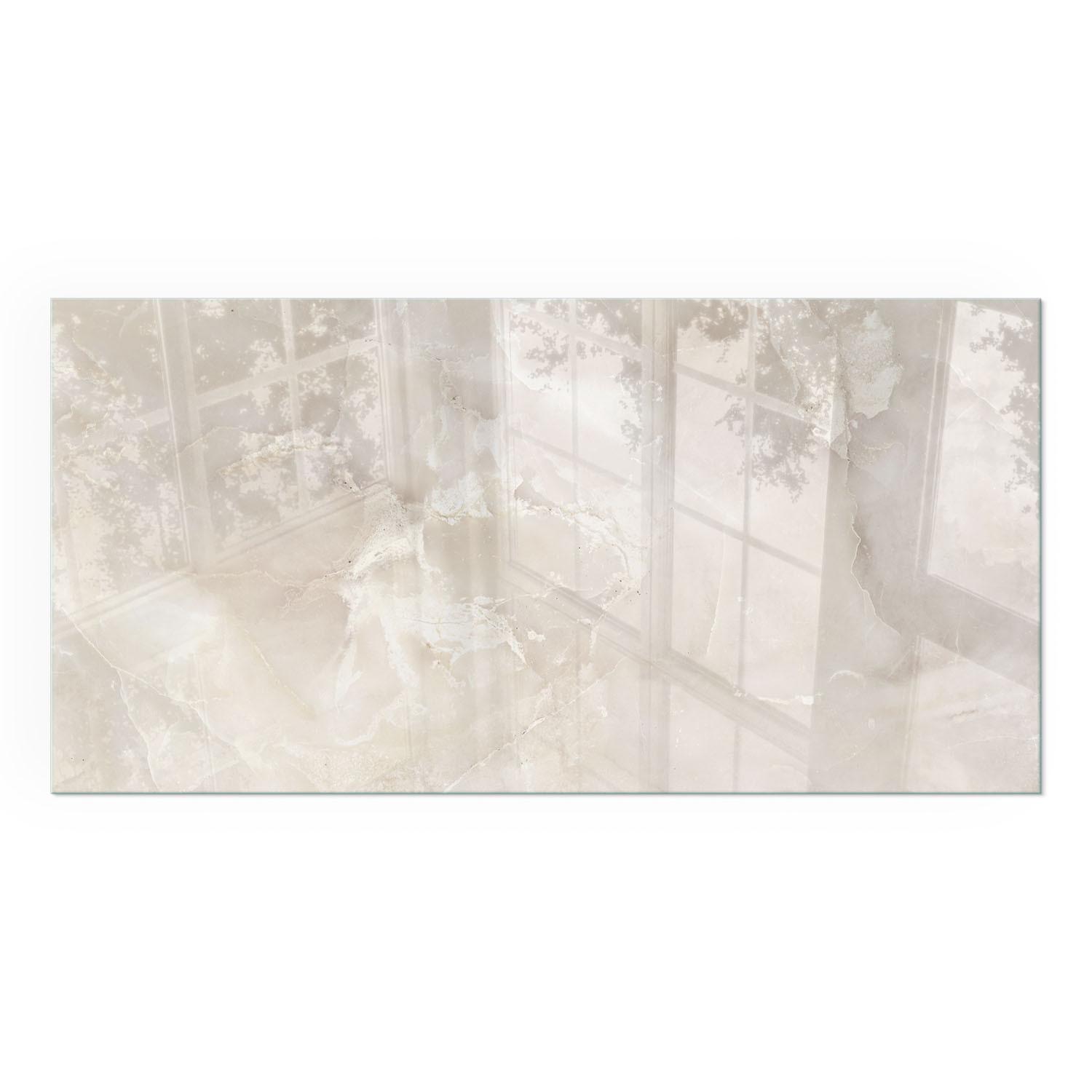 GLASPLATTE für Kamin 120x60 cm - Creme, Glas (120/60/0.4cm) - TULUP