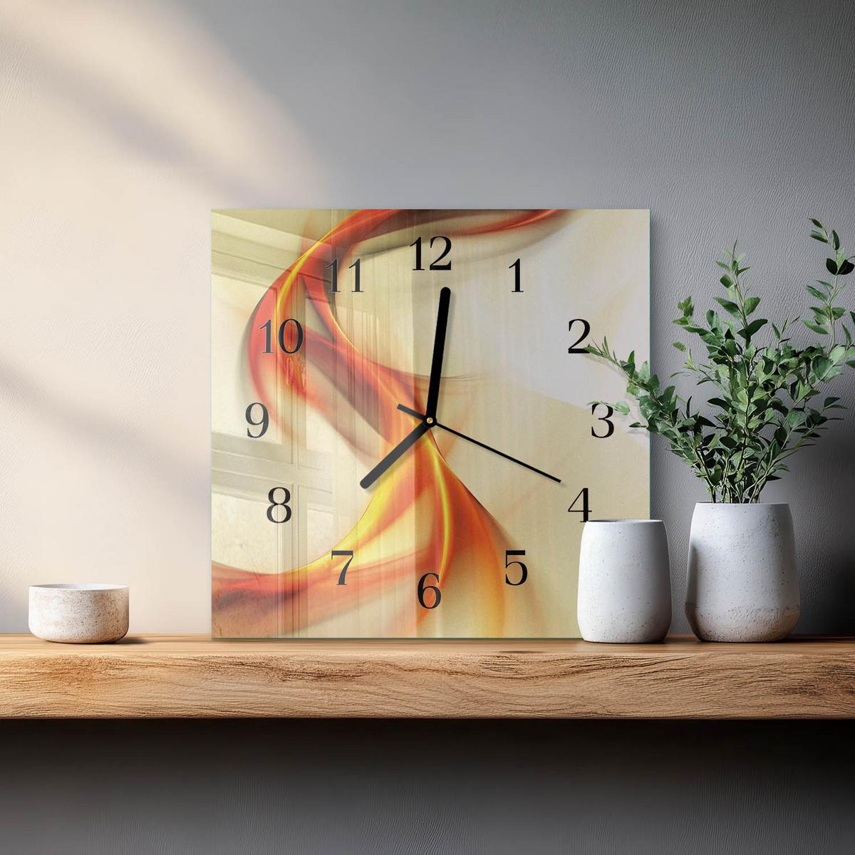 WANDUHR aus Glas 30x30 cm - Abstraktion - Multicolor, Glas (30/30/0.4cm) - TULUP