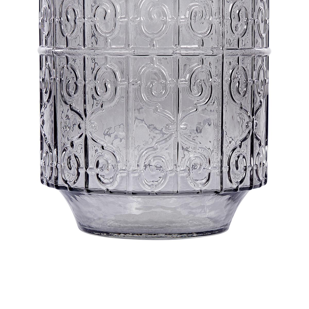 BLUMENVASE Glas grau Dikella - Grau, Glas (33cm) - Beliani