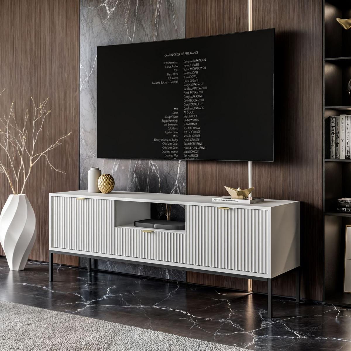TV-ELEMENT CORTADO RTV154 WEISS - Weiß, Holzwerkstoff (154/56/39cm) - Lookway