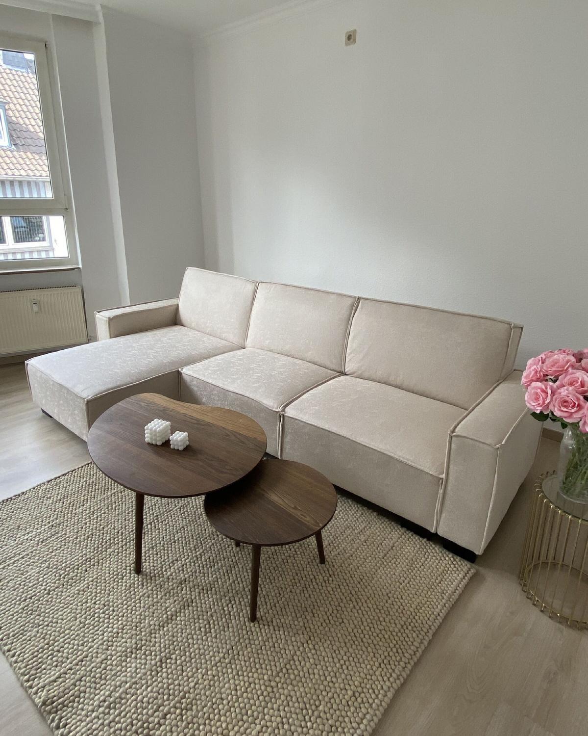 ECKSOFA Polsterbezug Beige rechtsseitig Romedal - Beige, Textil (290/173cm) - Beliani