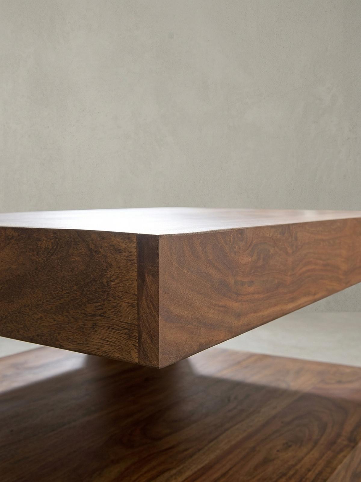 COUCHTISCH Dunkelbraun Massivholz Sheesham 90 cm Landhausstil - Braun, Holz (90/90/40cm) - KADIMA DESIGN