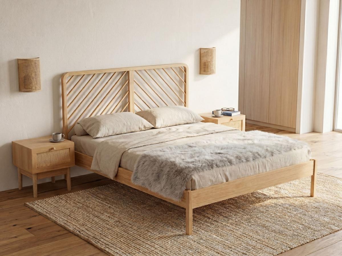 BETT mit Lattenrost 160/200 cm Kiefernholz Hellbraun Sephos - Hellbraun, Holz (160/200cm) - Beliani