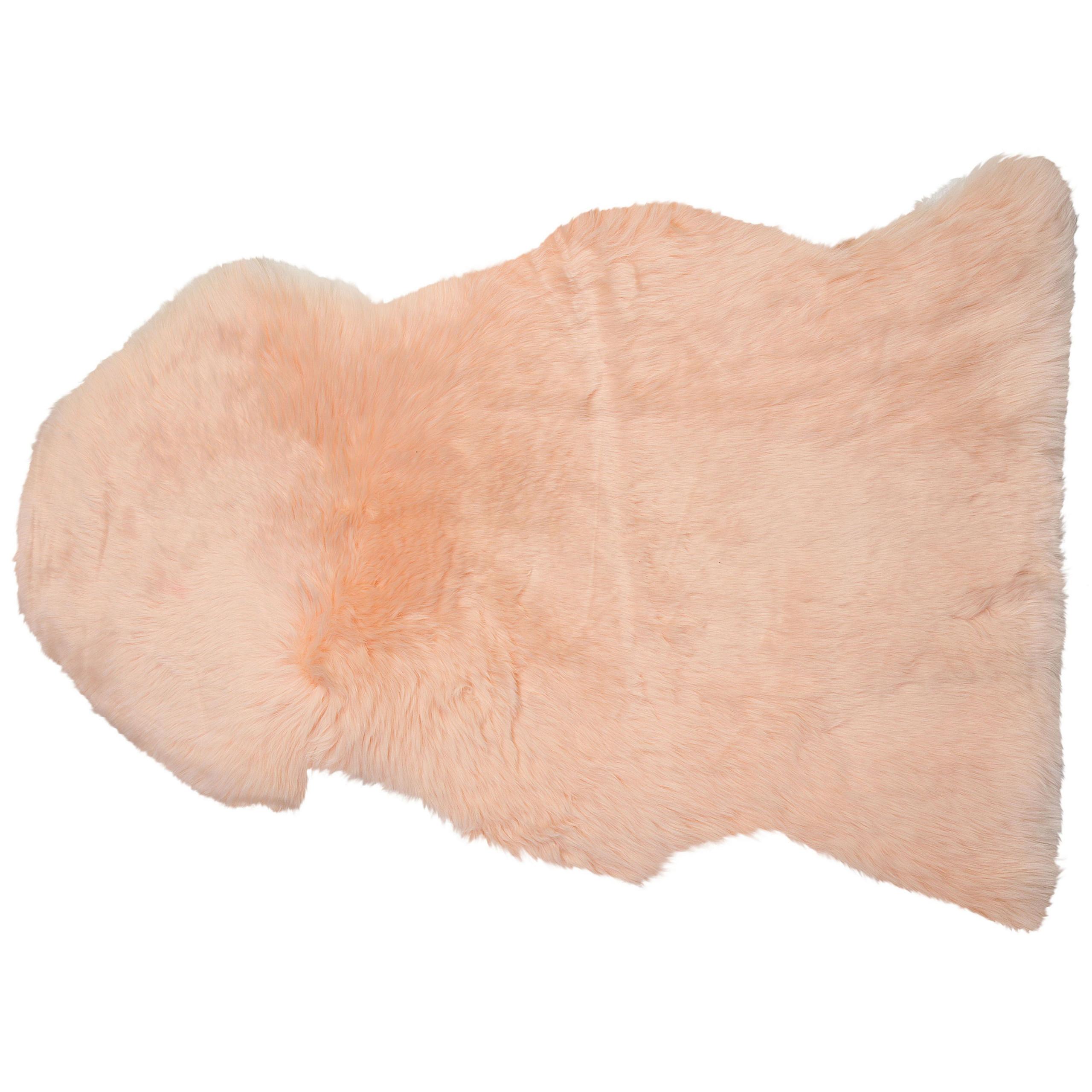 SHAGGY-SCHAFFELL Uluru 100/110/65 cm - Pink, Fell (65/100cm) - Beliani
