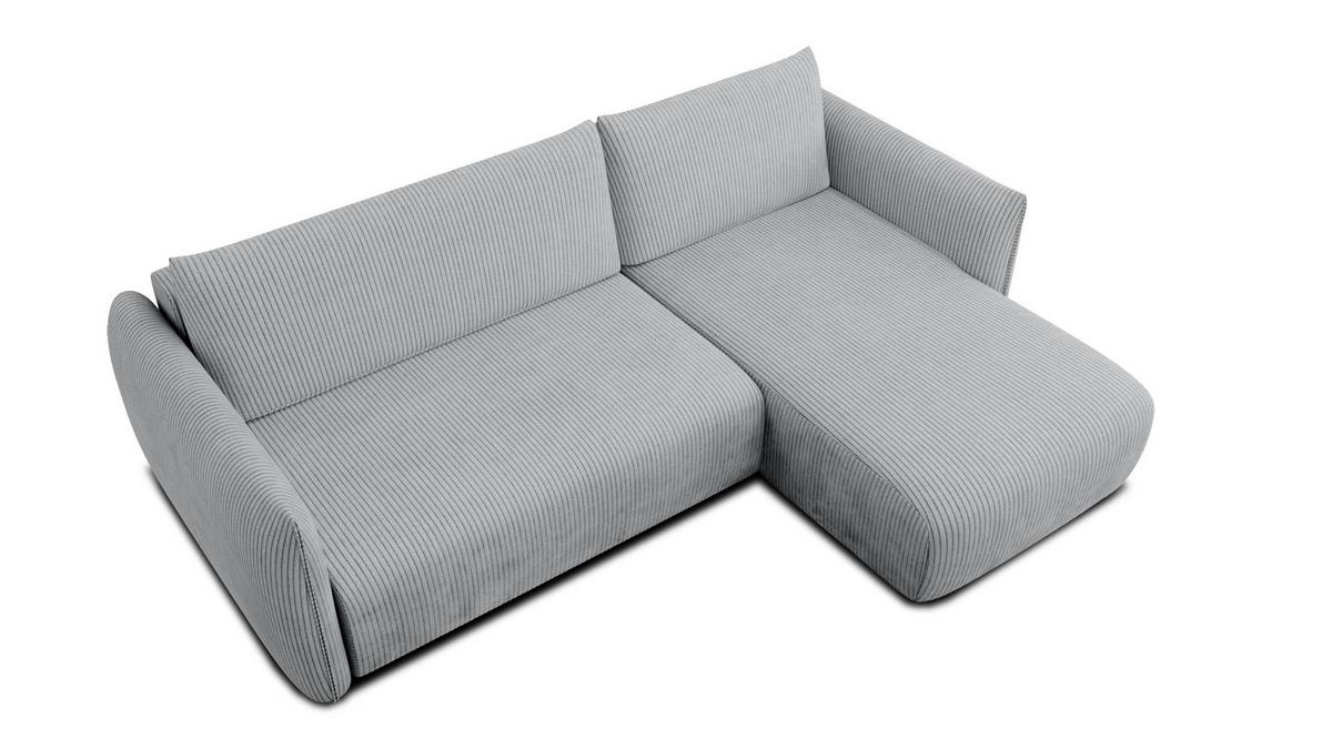 ECKSOFA TAUER 3-Sitzer links, hellgrau - Hellgrau/Schwarz, Holz/Textil (248/173cm) - Wozimo