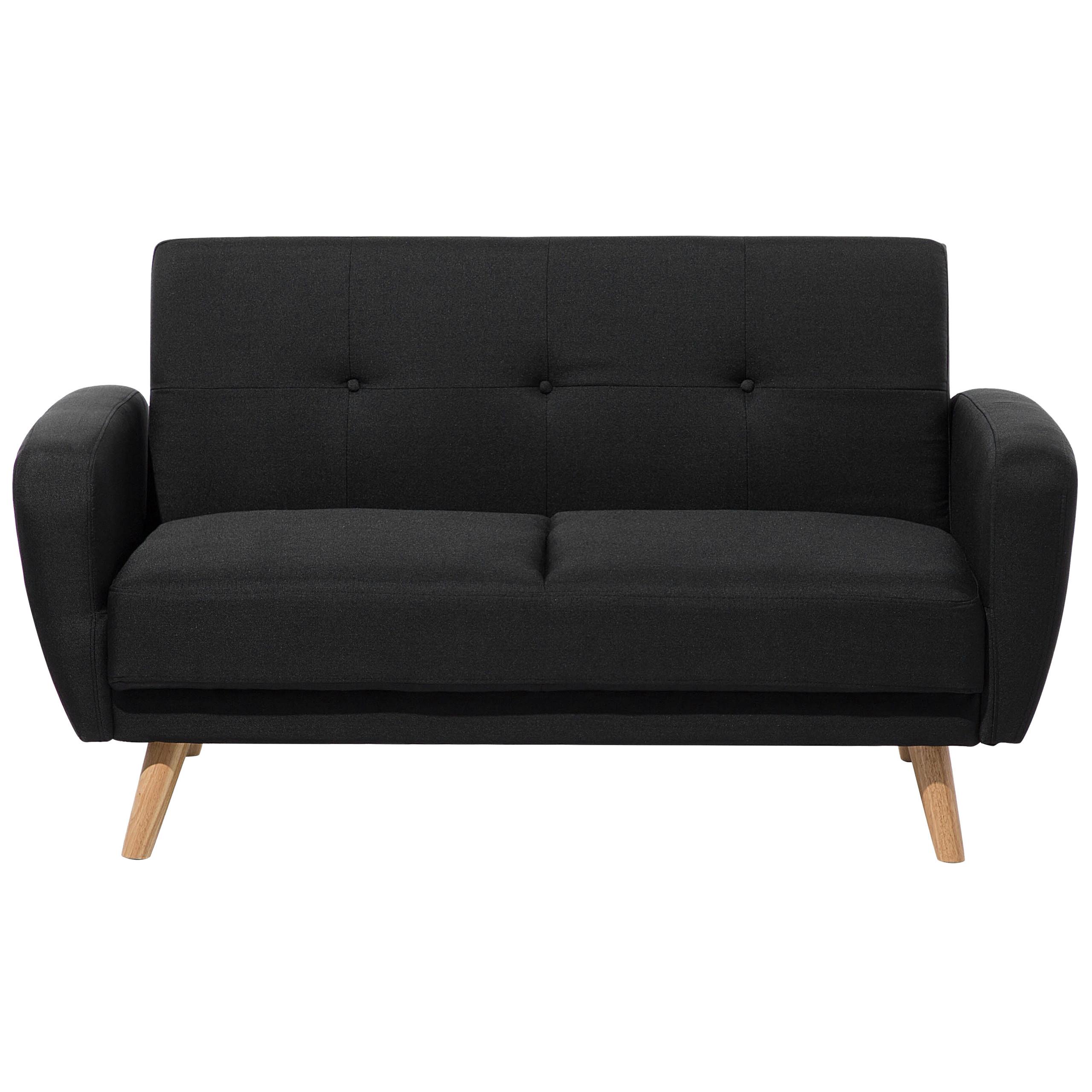 2-SITZER-SCHLAFSOFA Polyester Schwarz Florli - Schwarz, Textil (155/82/85cm) - Beliani