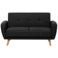 2-SITZER-SCHLAFSOFA Polyester Schwarz Florli - Schwarz, Textil (155/82/85cm) - Beliani