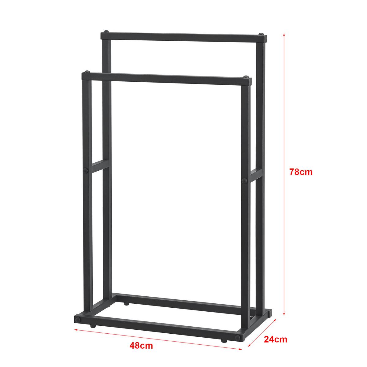HANDTUCHSTÄNDER Omalo - Schwarz, Metall (48/78/24cm) - [en.casa]