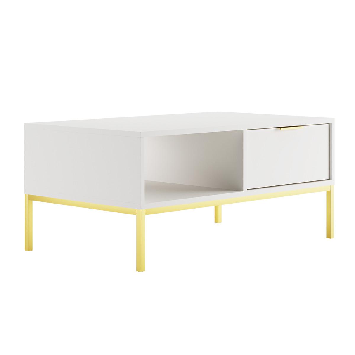 COUCHTISCH Seattle Weiß - Weiß, Holzwerkstoff (60/100/45.4cm) - Petits-meubles