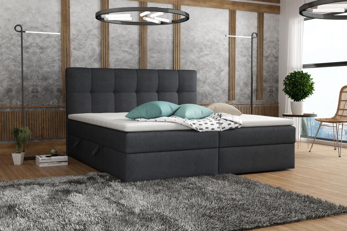 BOXBETT Arturo In Soro - Schwarz, Holzwerkstoff/Textil (160/200cm) - Fun Möbel