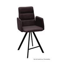 THEKENSTUHL (2er-Set) Delfine 52x109x60 Schwarz/Espresso - Dunkelbraun/Schwarz, Kunststoff (60/109/52cm) - 58aufmkessel