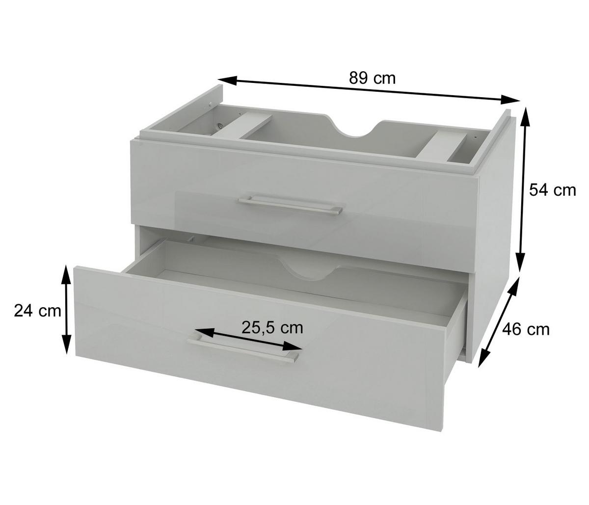 WASCHBECKENUNTERSCHRANK PREMIUM Weiß - Weiß, Holz (89/54/46cm) - MCW