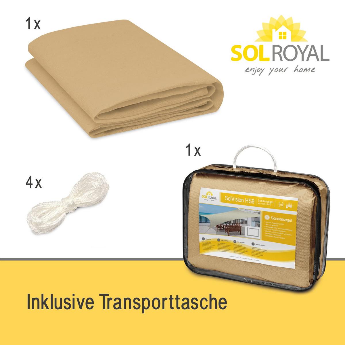 SONNENSEGEL SolVision HS9 300x400cm rechteckig Sand HDPE - Sandfarben, Kunststoff (300/400cm) - Sol Royal
