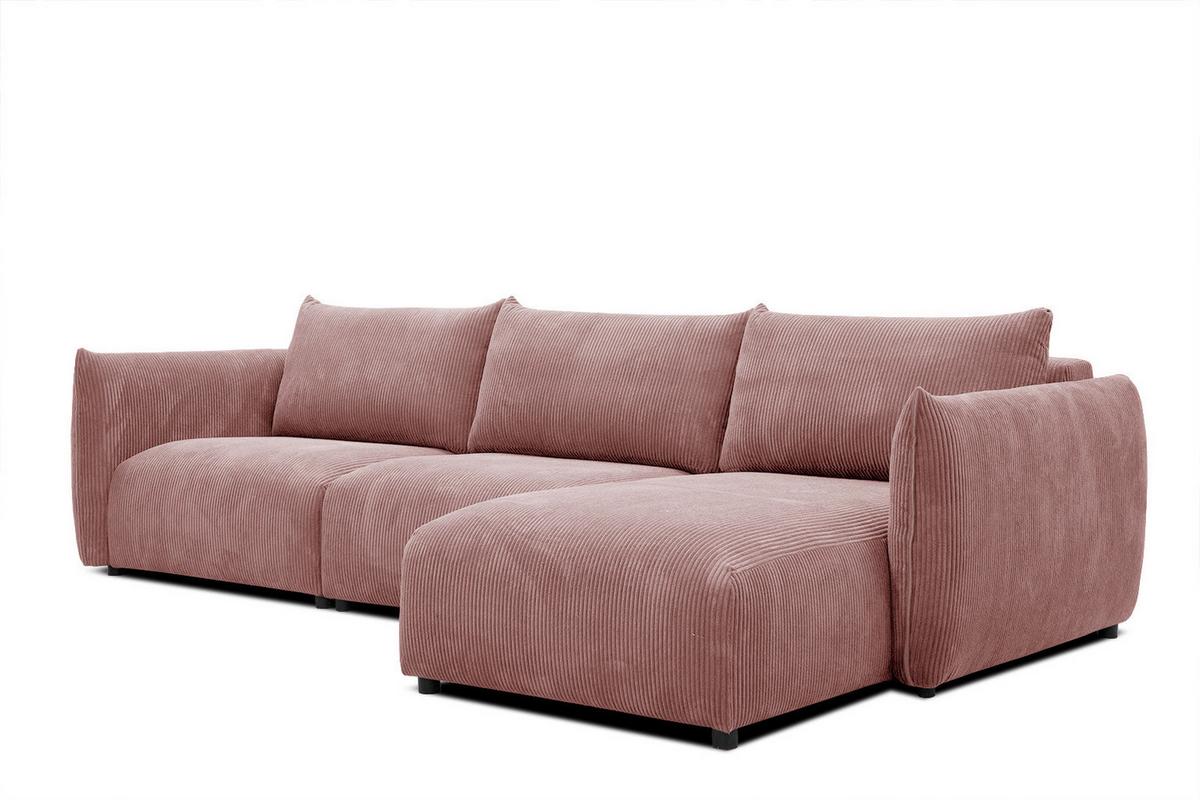 ECKSOFA TAUER 5-Sitzer, altrosa - Altrosa/Schwarz, Holzwerkstoff/Kunststoff (294/173cm) - Wozimo