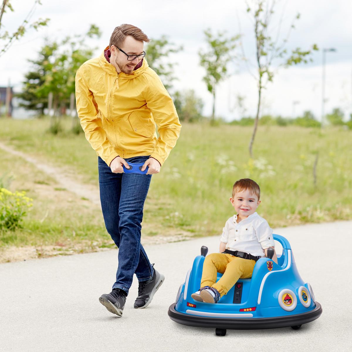12V Kinder Autoscooter mit 2,4 G Fernbedienung, Elektro Bumper mit Musik Blau - Blau, Kunststoff (73/73/44cm) - AIYAPLAY