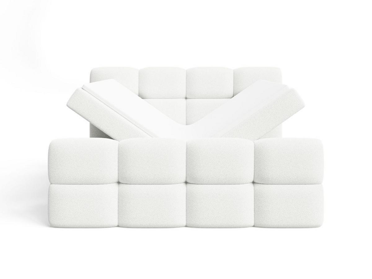 BOXBETT Rivon 140x200 Bouclé-Stoff Creme - Creme, Holz/Textil (140/200cm) - Graingold