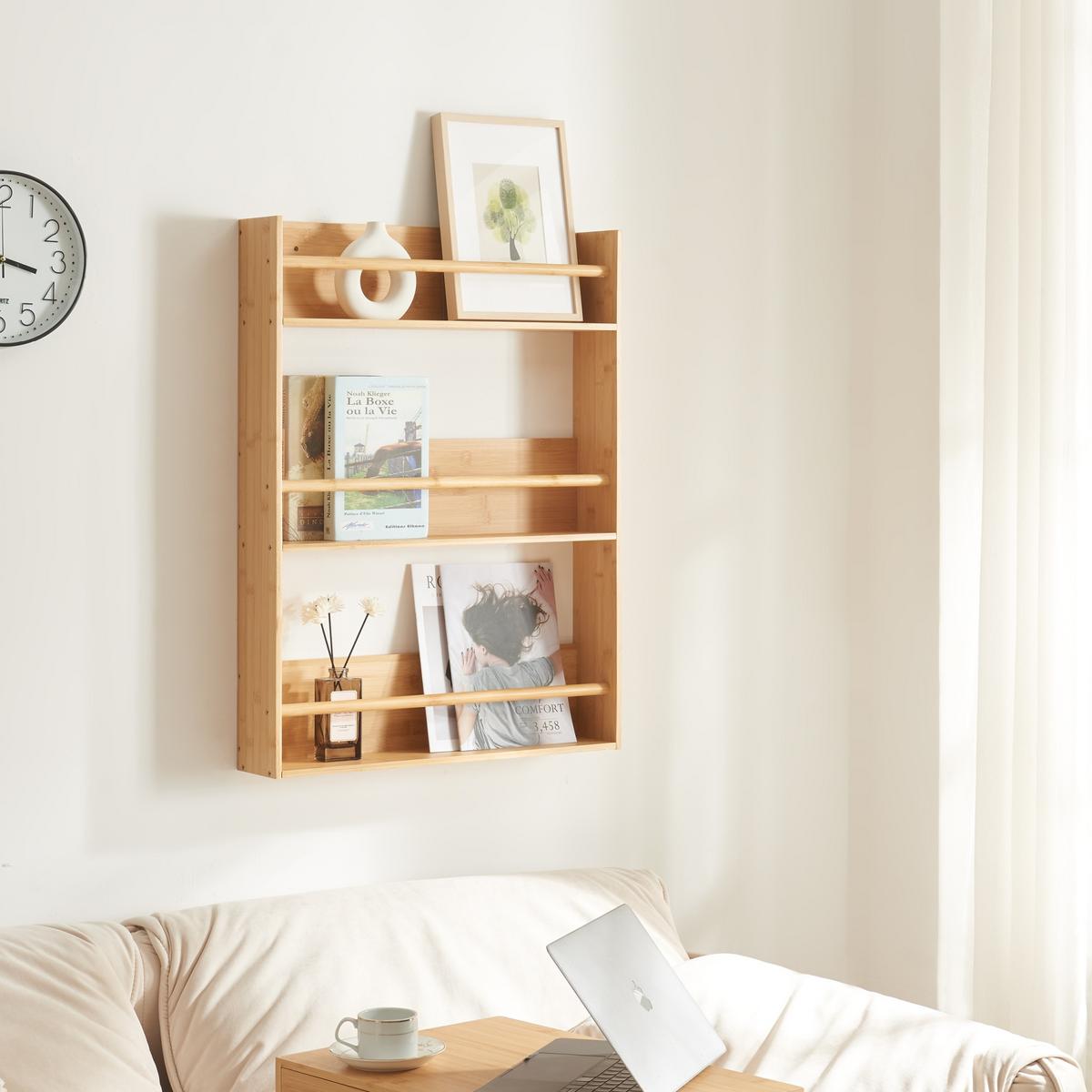 WANDREGAL Hareid - Naturfarben, Naturmaterialen (60/80/12cm) - [en.casa]