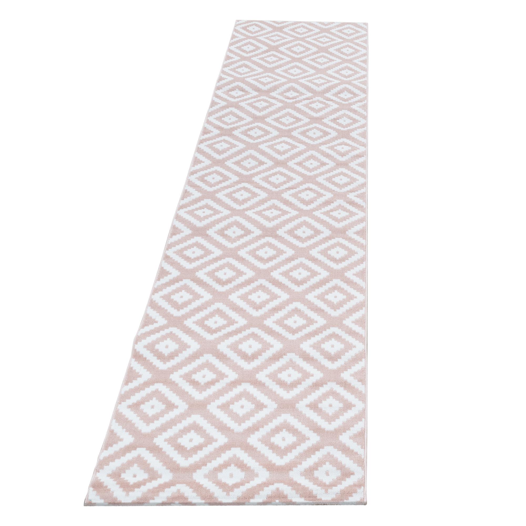 TEPPICH Kurzflor INN in Rosa, geometrisch, 80 x 300 cm - Rosa, Textil (300/80cm) - KADIMA DESIGN