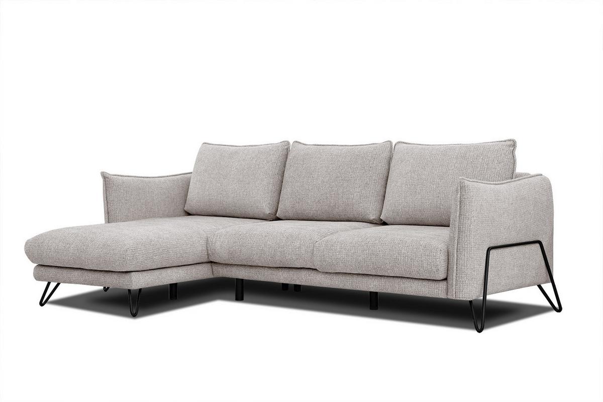 ECKSOFA HOSTEN 4-Sitzer, beige - Beige/Schwarz, Holzwerkstoff/Textil (158/269cm) - Wozimo