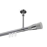 GARDINENSTANGE INNENLAUF Sonette Tanara 200 cm, 1-läufig, 20 mm Ø Chrom - Chromfarben/Weiß, Metall (200cm) - INTERDECO