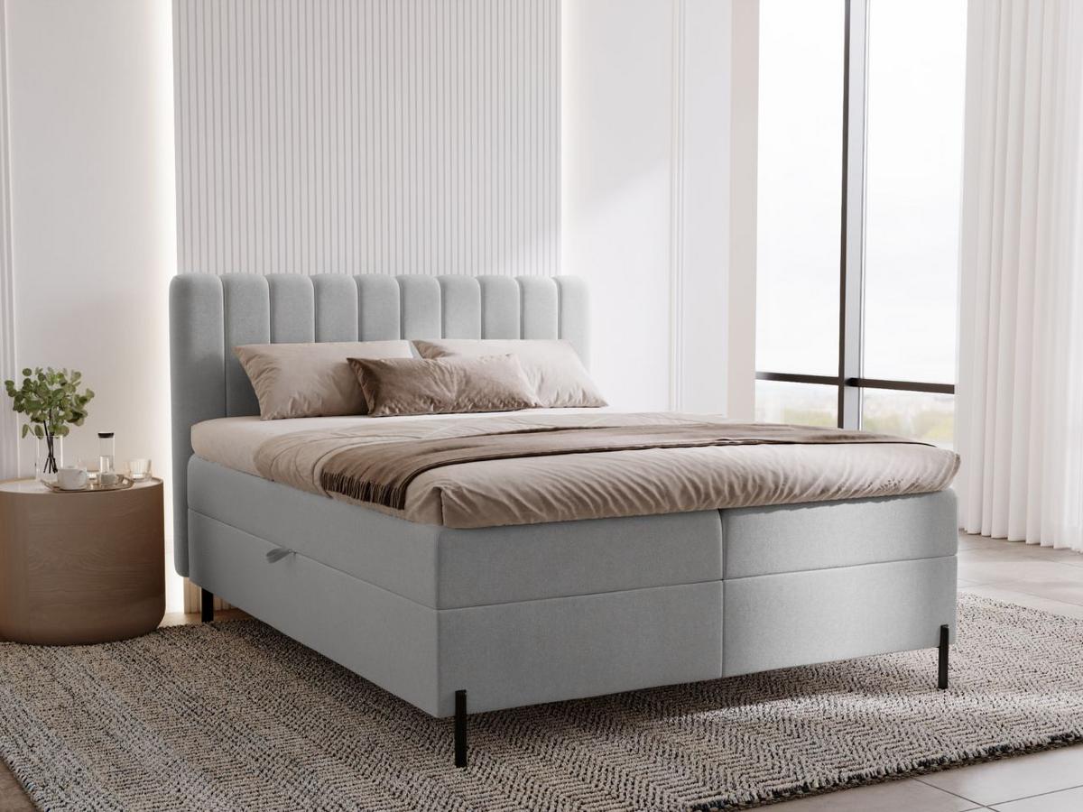 BOXBETT Primavera 140x200 Hellgrau - Hellgrau, Holz/Textil (140/200cm) - Graingold