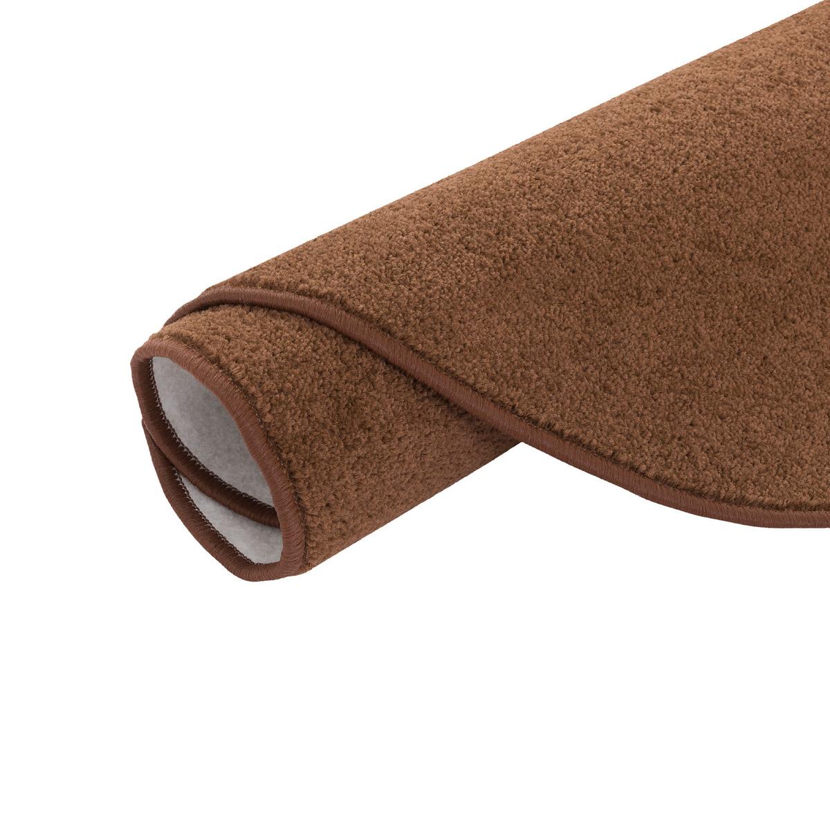 TREND VELOURS TEPPICH JOY RUND - Braun, Textil (100/100cm) - Snapstyle