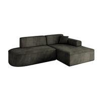 ECKSOFA Ottomane Rechts IREA-L1-v3 - 232x165x77 cm Schwarz - Schwarz, Holzwerkstoff/Textil (232/165cm) - ALTDECOR