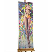 ACRYLBILD HANDGEMALT 40/120 cm - Braun, Holz/Textil (40/120cm) - KUNSTLOFT