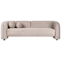 3-SITZER-SOFA Samtstoff taupe Leiren - Taupe, Textil (224/73/83cm) - Beliani