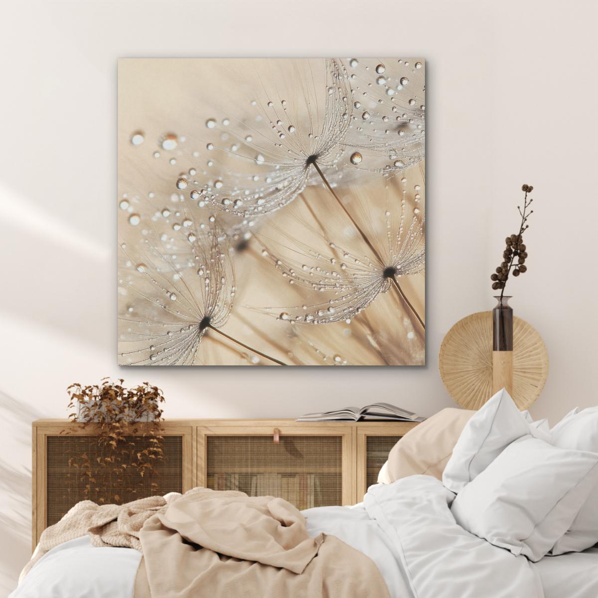 AKUSTIKBILD Löwenzahn - Abstrakt - Natur - Beige Akustikpaneele 90x90 cm - Braun, Kunststoff (90/90/0.9cm) - MuchoWow