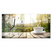WANDUHR aus Glas 60x30 cm - Kaffee - Grün, Glas (60/30/0.4cm) - TULUP