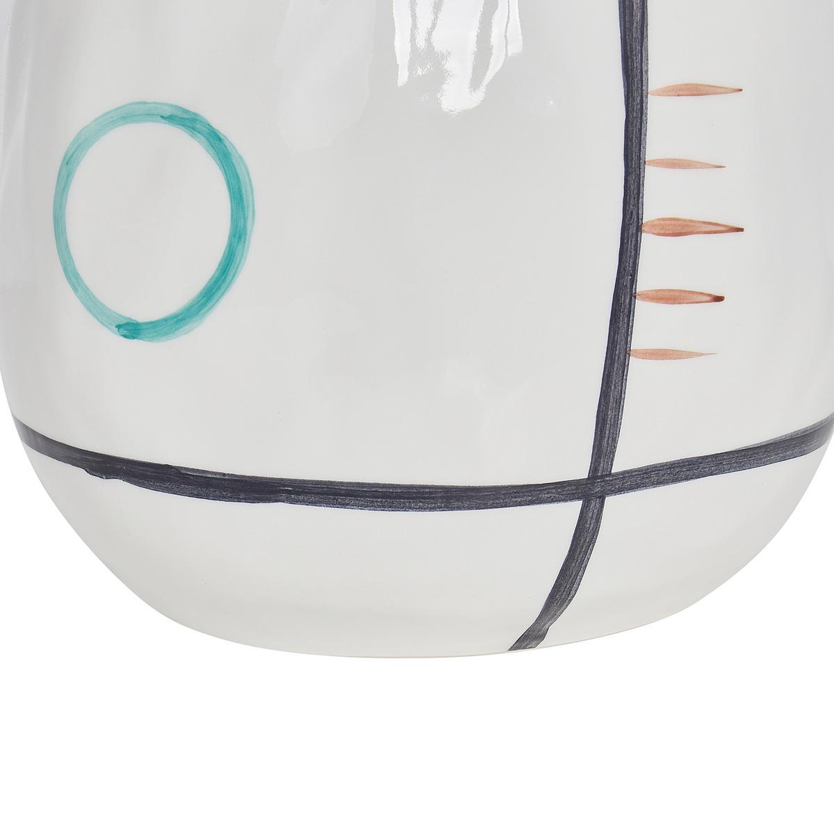 BLUMENVASE Steinzeug weiß Dory - Weiß, Stein (28cm) - Beliani