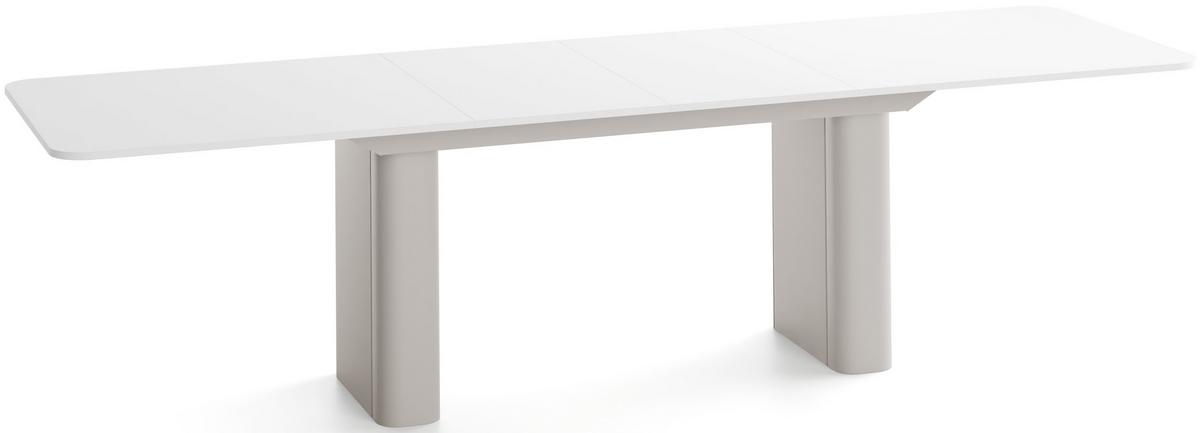 ESSTISCH Riven rechteckig ausziehbar verlängerbar mit Butterfly-Auszug, Weiß 180-276/90/76 cm - Kaschmir/Weiß, Holzwerkstoff/Metall (90/276/76cm) - WFL GROUP