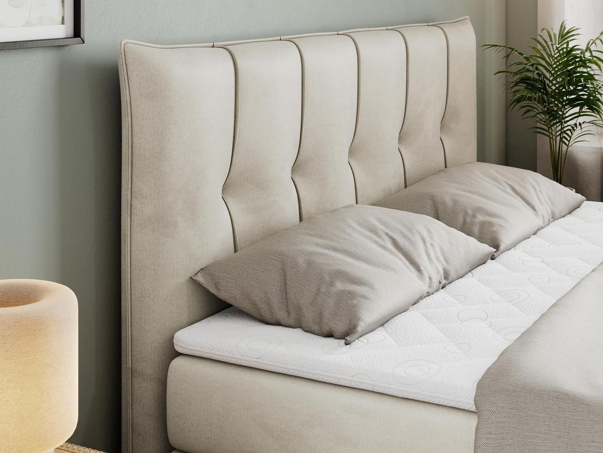 BOXSPRINGBETT PREMIUM 10 KING 180/200 Beige Velvet - H3 - Beige, Holz/Textil (180/200cm) - MKS