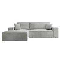 ECKSOFA Farese Hellgrau Cordbezug - Hellgrau/Schwarz, Kunststoff/Textil (267/167cm) - Selsey