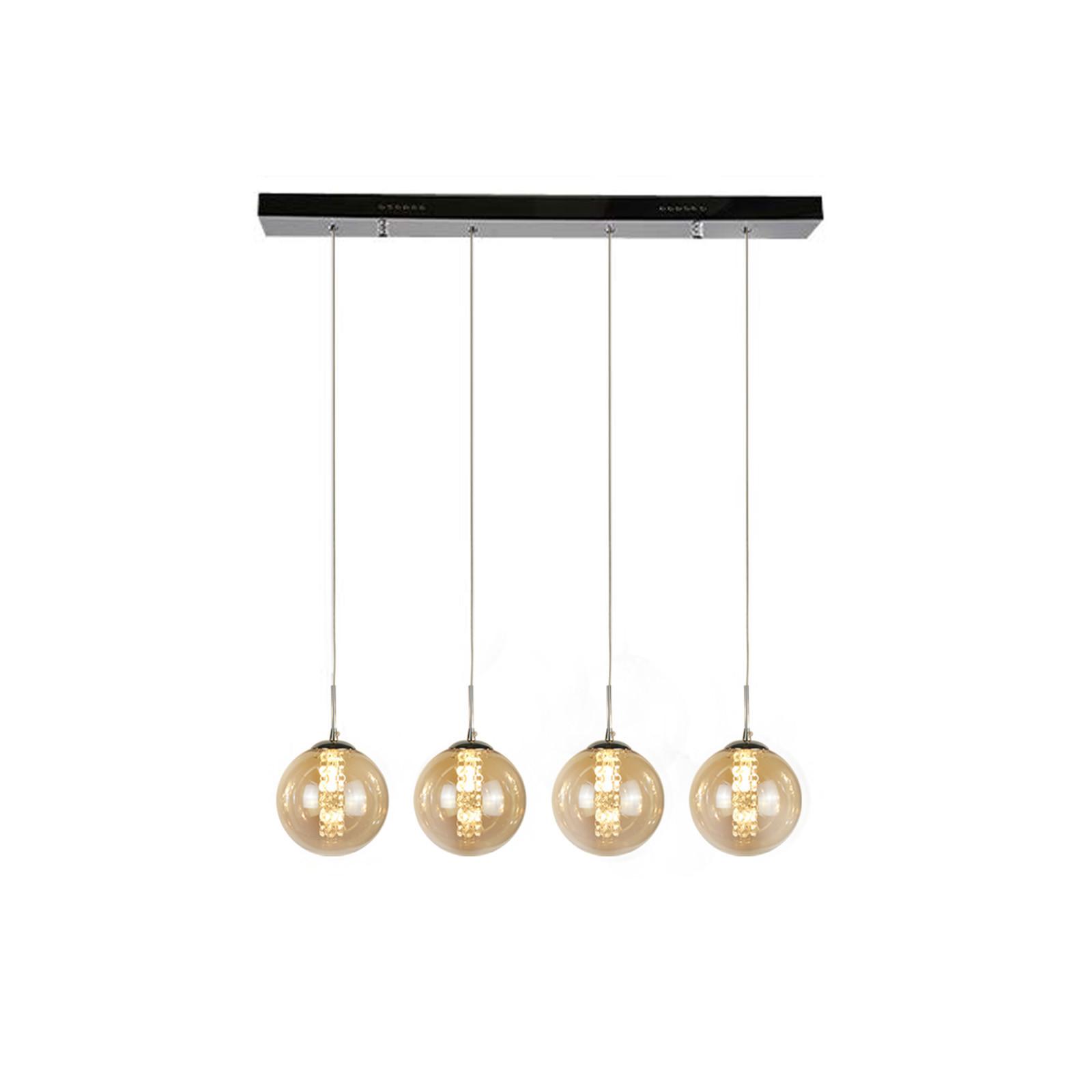 PENDELLEUCHTE Energie 4-flammig 70/15/150 cm - Bernsteinfarben, Glas (70/15/150cm) - Nettlife