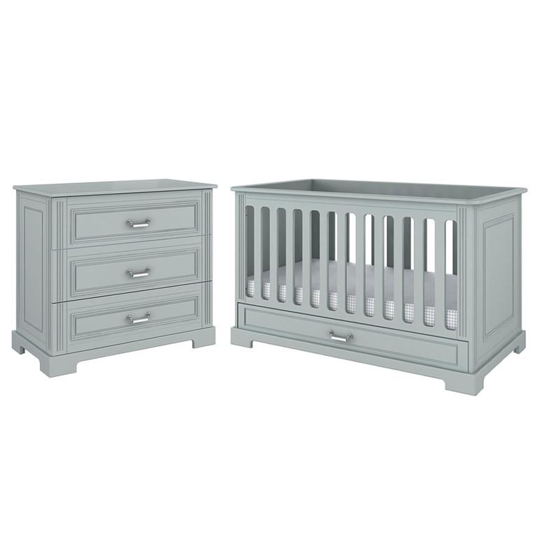 BABYZIMMER 2-teilig Grau - Grau, Holzwerkstoff (152/92/83cm) - Petits-meubles