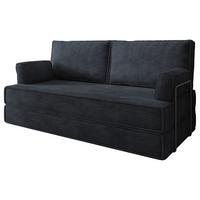 BETTSOFA SILAR aus Schaumstoff Cordstoff Schwarz Schlaffunktion - Schwarz, Textil (170/86/80cm) - MASSENO