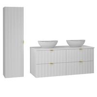 BADMÖBEL 120.6cm Lexa 2er-Set Weiß - Weiß, Holzwerkstoff (120.6/52.2/46.5cm) - Petits-meubles