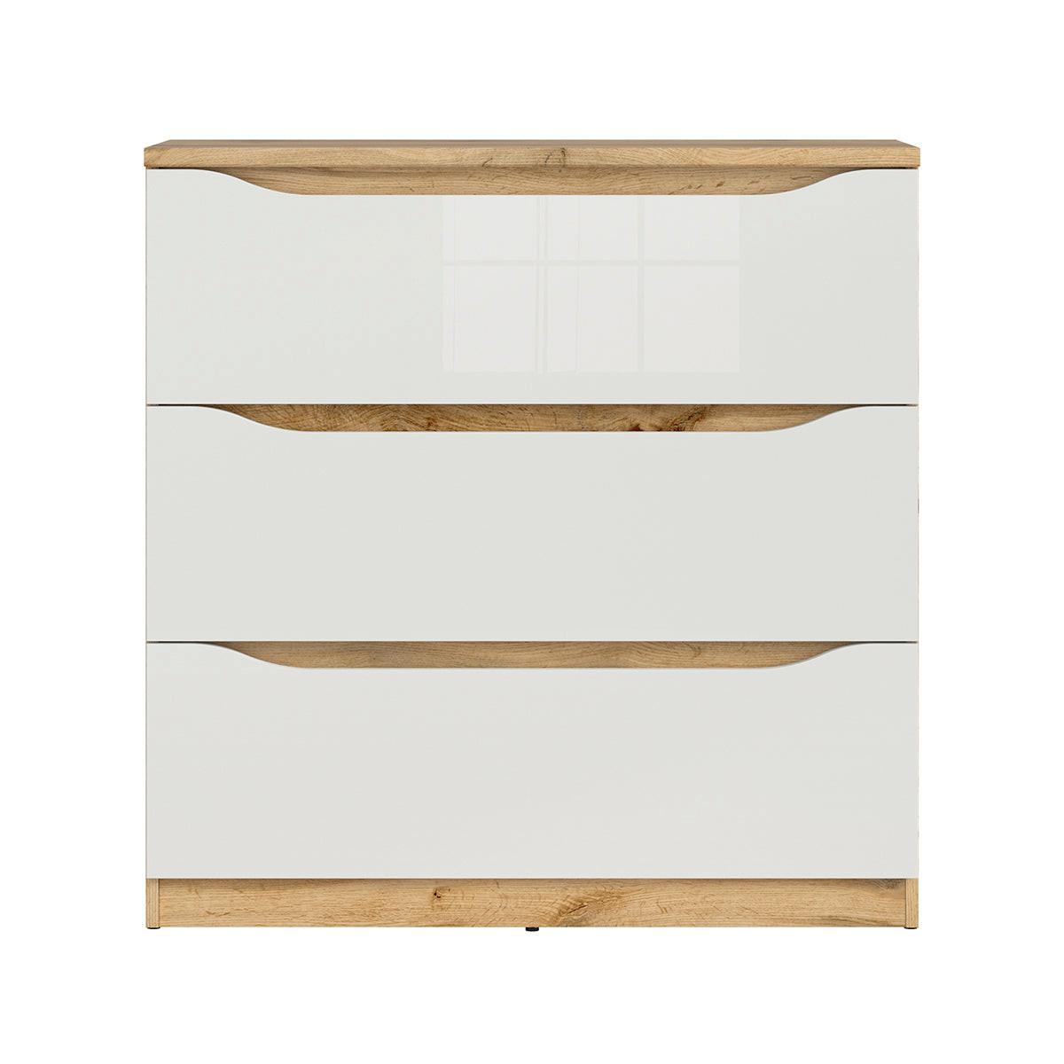 KOMMODE June Weiß und Holz - Weiß, Holzwerkstoff (90/92/40cm) - Petits-meubles