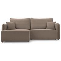 ECKSOFA Kassian, Hellbraun Strukturstoff, linksseitig - Hellbraun/Schwarz, Kunststoff/Textil (227/147cm) - Selsey