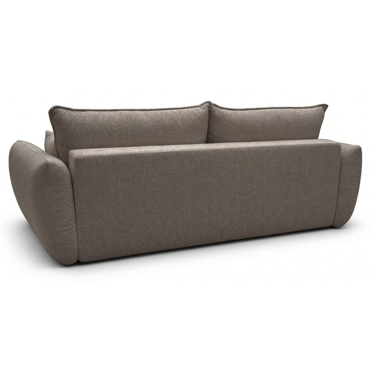 3-SITZER SCHLAFSOFA Zordo Chenille Hellbraun - Hellbraun/Schwarz, Kunststoff/Textil (238/91/102cm) - Selsey