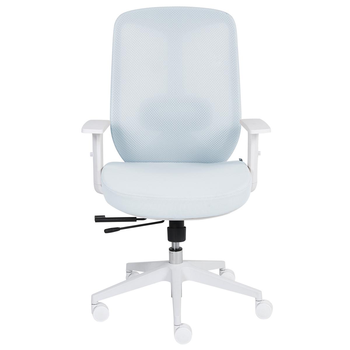 BÜROSTUHL Stoff Hellblau Zelar - Blau/Weiß, Textil (64/115/60cm) - Beliani