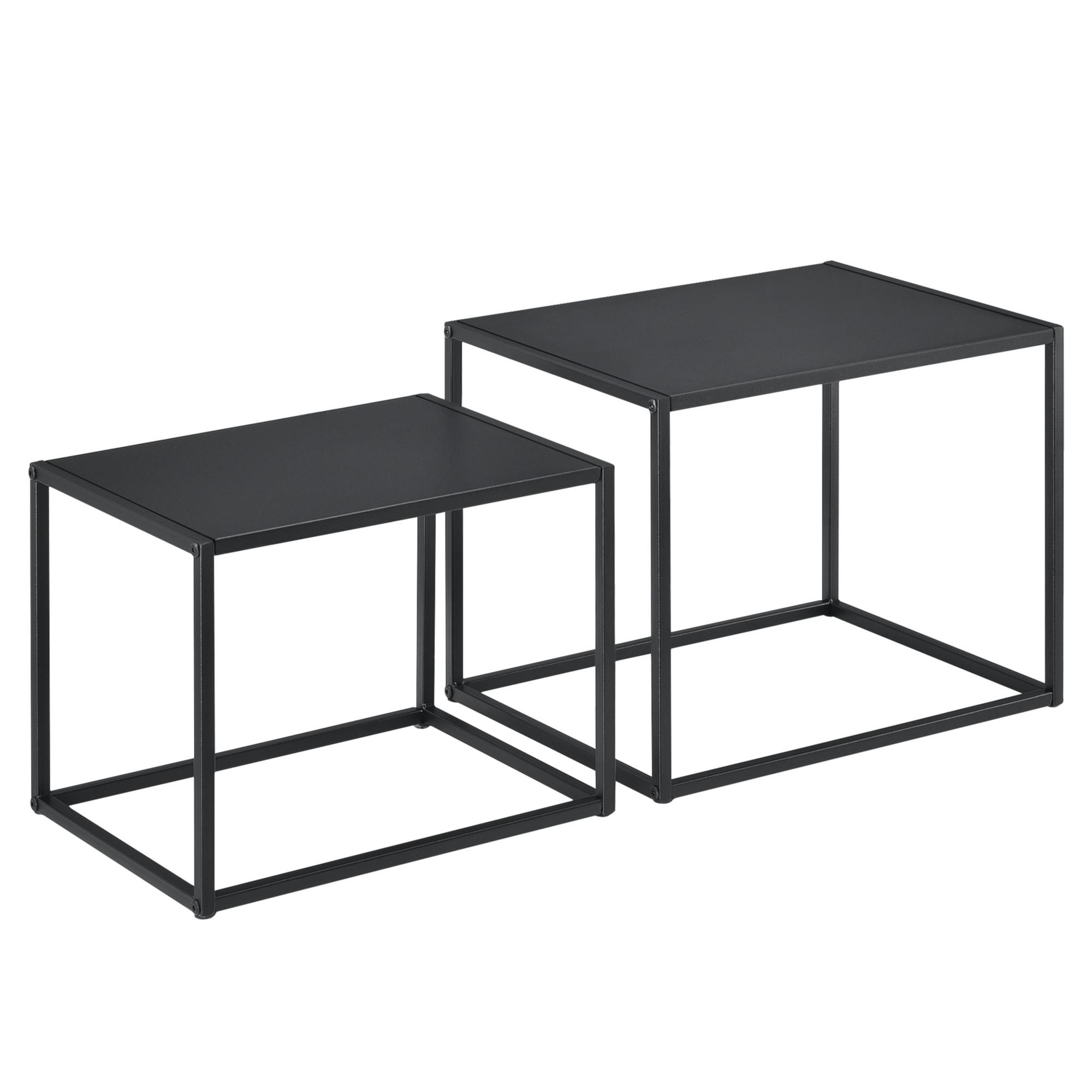 BEISTELLTISCH Archsum 2er Set - Schwarz, Metall (35/45/35cm) - [en.casa]