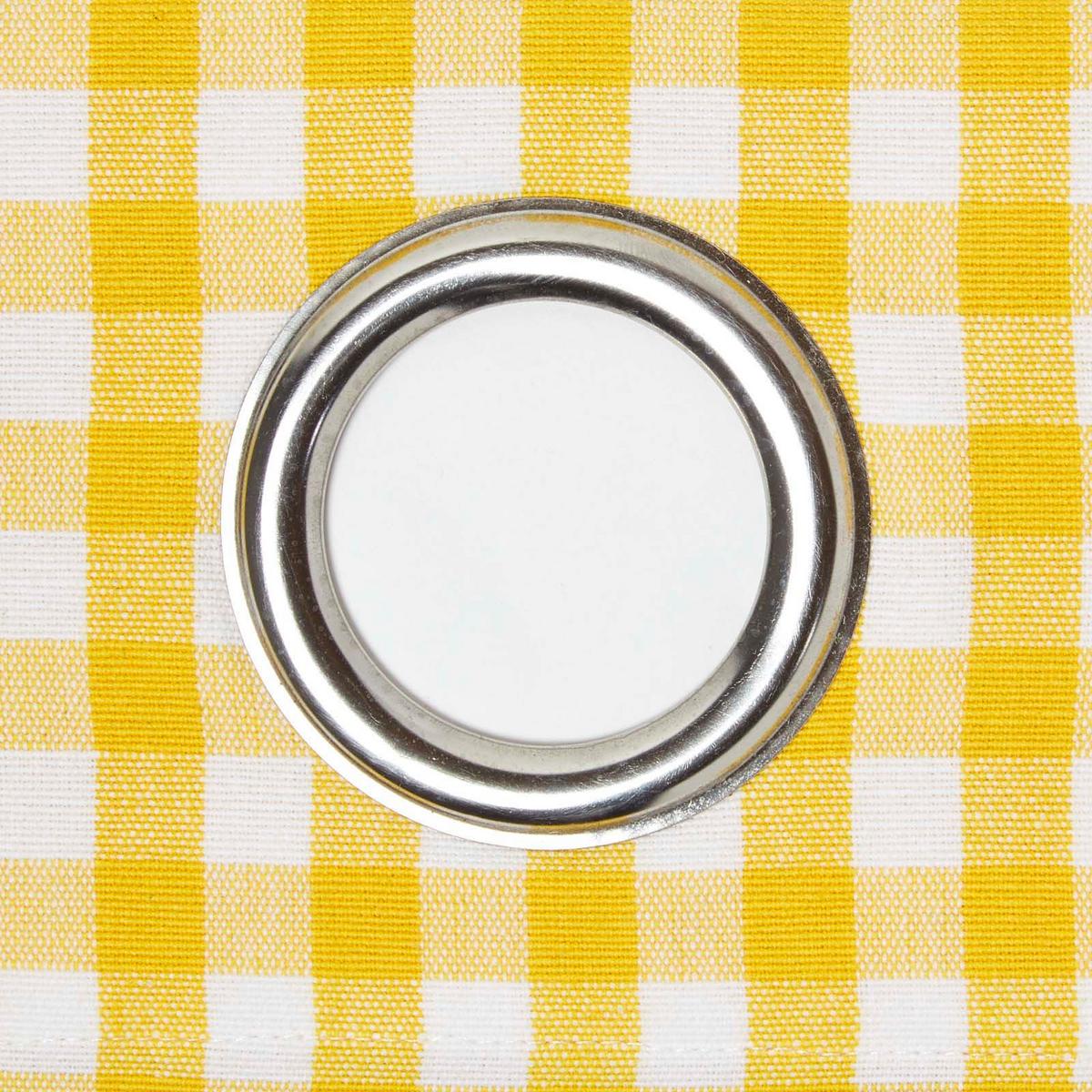 ÖSENVORHANG Vichy-Karo blickdicht 2er-Set, 137/182 cm - Gelb, Textil (137/182cm) - Homescapes