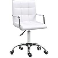 BÜROSTUHL Drehstuhl Rollhocker Drehhocker Arbeitshocker Stuhl Sessel Weiß - Weiß, Kunststoff (54/99/52.5cm) - HOMCOM